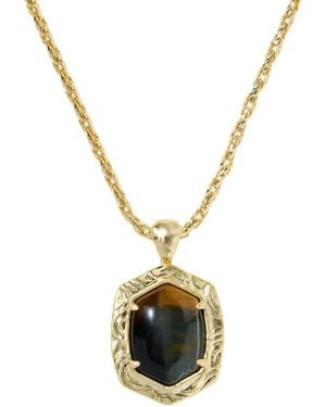 Kendra Scott 14k Gold-plated Tiger Striped Daphne Small Long Pendant Necklace - Metallic