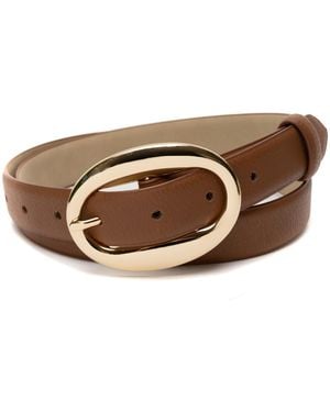 BCBGeneration Oval Center Bar Buckle Pant Belt - Brown