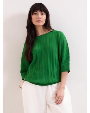 Phase Eight Cristine 3/4 Sleeve Rib Sweater - Green