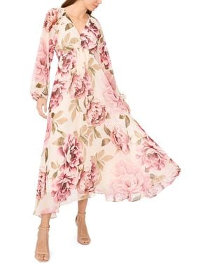 Msk V-neck Maxi Dress - Pink