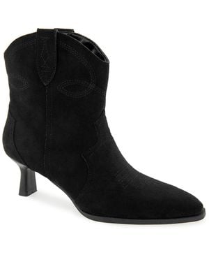 Kensie Ugo Western Kitten Heel Bootie - Black