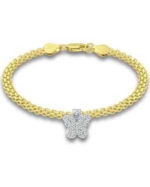 Giani Bernini Cubic Zirconia Butterfly Charm Bismark Chain Bracelet - Yellow