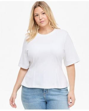 On 34th Plus Size Tie-back Top - White