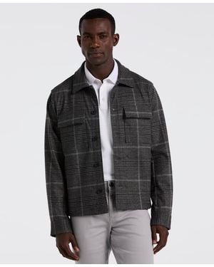 Perry Ellis Bold Power Plaid Print Jacket - Black