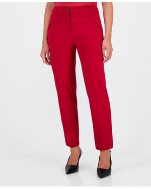 BarIII Compression High-rise Straight-leg Pants - Red
