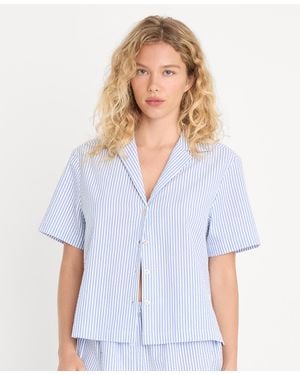 GOOD AMERICAN Camp Collar Short-sleeve Shirt - White