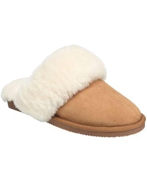 French Connection Genuine Sheepskin Fur Band Slipper - Natural