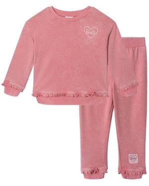 Barbie Toddler Girls Fleece Sweatshirt And jogger Pants Outfit Set - Pink