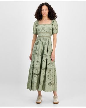 And Now This Eyelet Cotton Maxi Dress - Green