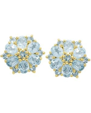Macy's Blue Topaz Floral Stud Earrings (2-1/2 Ct. T.w.