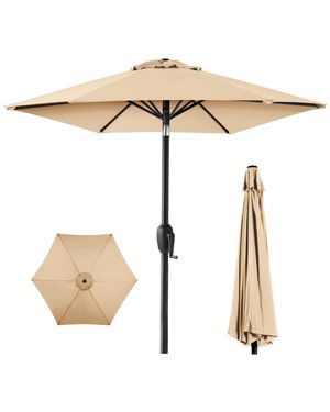 Best Choice Products 7.5ft Heavy-duty Outdoor Market Patio Umbrella W/ Push Button Tilt - Natural