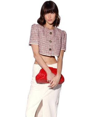 Walter Baker Helene Cropped Boucle Tweed Jacket - White