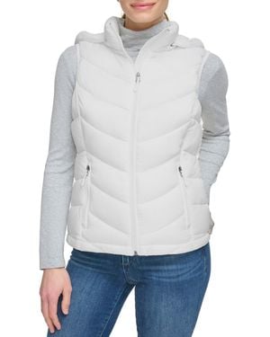 Charter Club Packable Hooded Puffer Vest - Gray