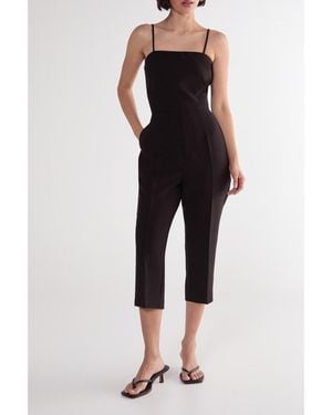 Nasty Gal Tailored Capri Square Neck Playsuit - Black