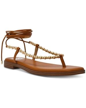Dolce Vita Mirielle Beaded Lace-up Gladiator Flat Sandals - Brown