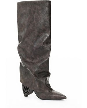 Desigual Faux Leather Boots - Gray