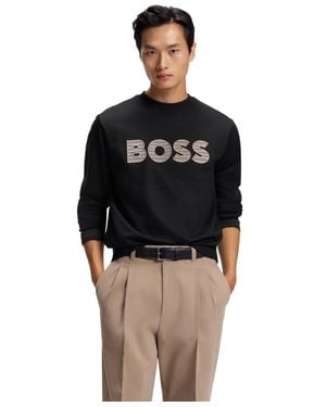 BOSS Boss By C-soleri 85 Logo-detail Crewneck Sweatshirt - Black