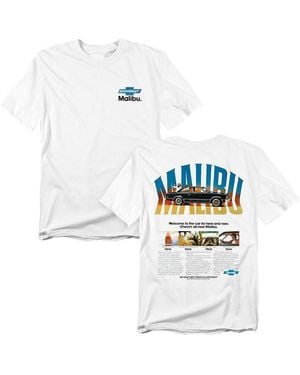 Corvette Chevrolet Malibu Ad Front Back T-shirt - White