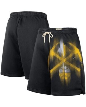 Nike Black/ White Denver nuggets Icon Practice Fleece Shorts