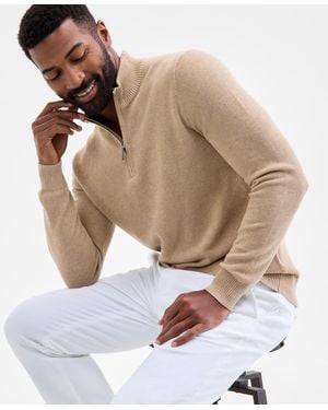 Club Room Quarter-zip Sweater - White