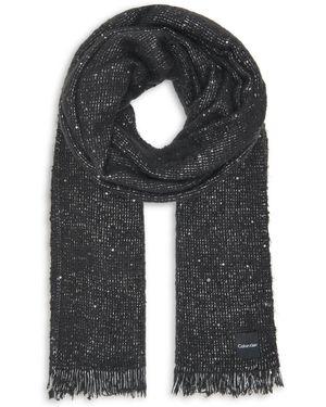Calvin Klein Fluffy Sequin Blanket Scarf - Black