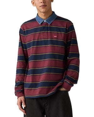 Levi's Relaxed-fit Long Sleeve Striped Rugby Shirt - Blue