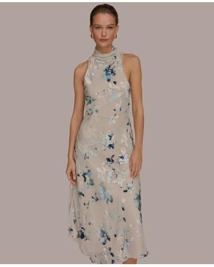 Donna Karan Floral Sleeveless Dress - Natural