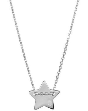 Adornia Diamond Star Charm Necklace - Metallic