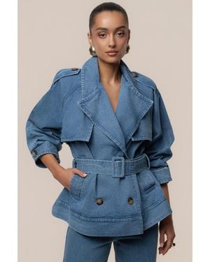 JLUXLABEL Double Breasted Jacket - Blue