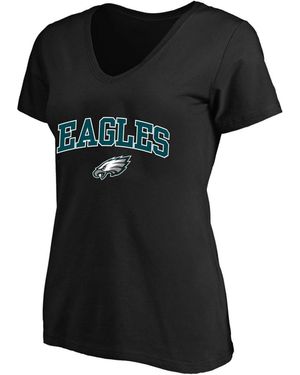Fanatics Plus Size Philadelphia Eagles V-neck Short-sleeve T-shirt - Black
