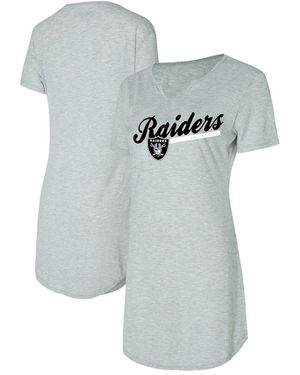 Concepts Sport Las Vegas Raiders Petition Knit Nightshirt - Gray