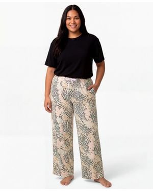 Hue Plus Size Cozy Canine Striped Mid-rise Pants - Multicolor