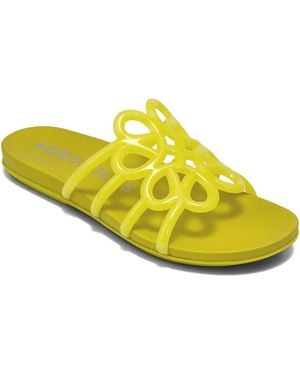 Aerosoles Frida Open Toe Flat Sandals - Yellow