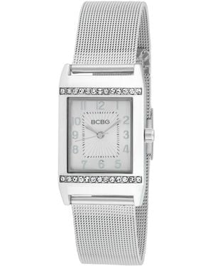 BCBGMAXAZRIA Quartz Rectangle Stainless Steel Watch 23mm - Gray