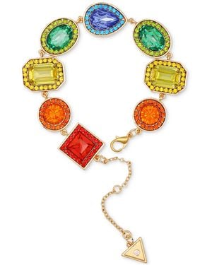 Guess Tone Rainbow Rhinestone Statement Bracelet - Metallic