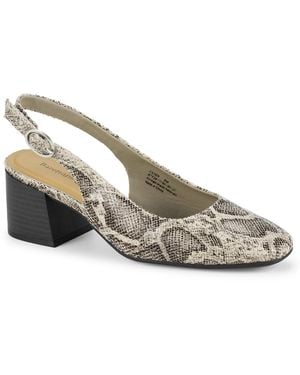 BareTraps Ester Block Heel Slingback Pumps - Metallic