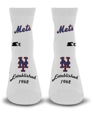 Starter And New York Mets Established Stencil Quarter Socks - White