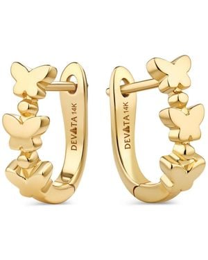 DEVATA Butterfly Hoop Earrings - Metallic