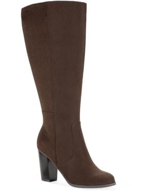 Style & Co. Addyy Knee High Wide Calf Dress Boots - Brown