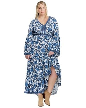 Avenue Arlo Bell Sleeve Maxi Dress - Blue