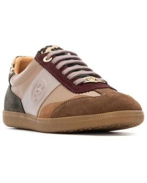 Xti Leather Lace-up Carmela Collection Sneakers - Brown