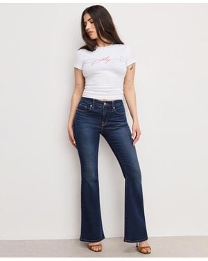 GOOD AMERICAN Dolly Joleans Flare Jeans - Blue