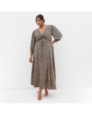 City Chic Jessie Print Maxi Dress - Natural