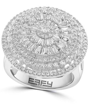 Effy Effy Diamond Round & Baguette Sunburst Cluster Statement Ring (1-1/2 Ct. T.w. - Gray