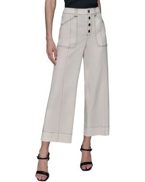 Karl Lagerfeld Stitch-trimmed Cropped Pants - Gray
