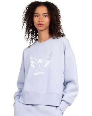 Starter Blue Washington Capitals Boxy Cropped Sweatshirt - White