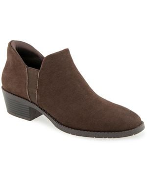 Kenneth Cole Stella Suede Block Heel Slip-on Ankle Booties - Brown