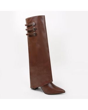 BERNESS Antonia Foldover Knee-high Boots - Brown