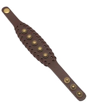 SOH Studded Leather Bracelet - Brown