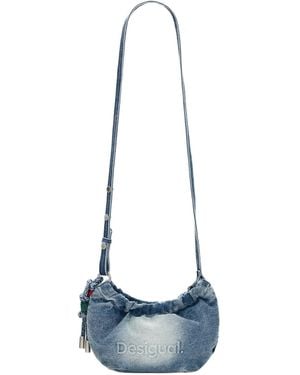 Desigual Large Crossbody Wallet Logo - Blue